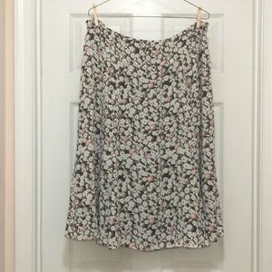 Christopher & Banks Floral Brown and White Skirt Size 16
